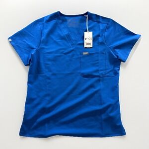 Figs Women's Scrub Top in Royal Blue